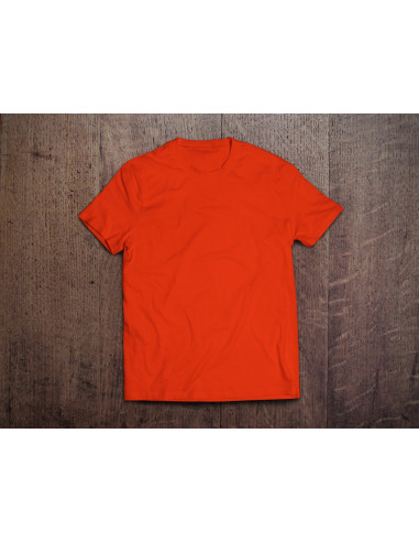 REMERA UNISEX ALGODÓN CARDADO 24.1 NARANJA