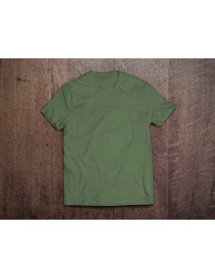 REMERA UNISEX ALGODÓN CARDADO 24.1 VERDE MILITAR