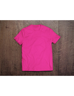 REMERA UNISEX ALGODÓN CARDADO 24.1 FUCSIA