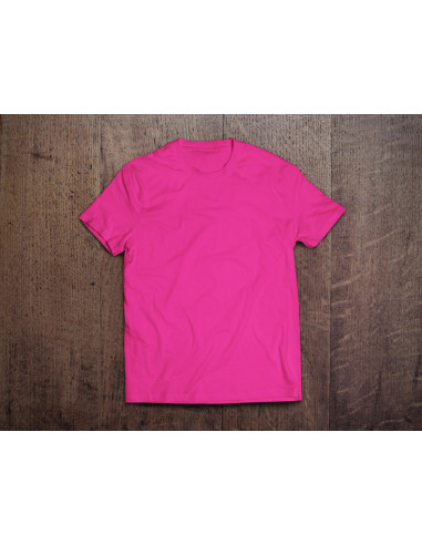 REMERA UNISEX ALGODÓN CARDADO 24.1 FUCSIA